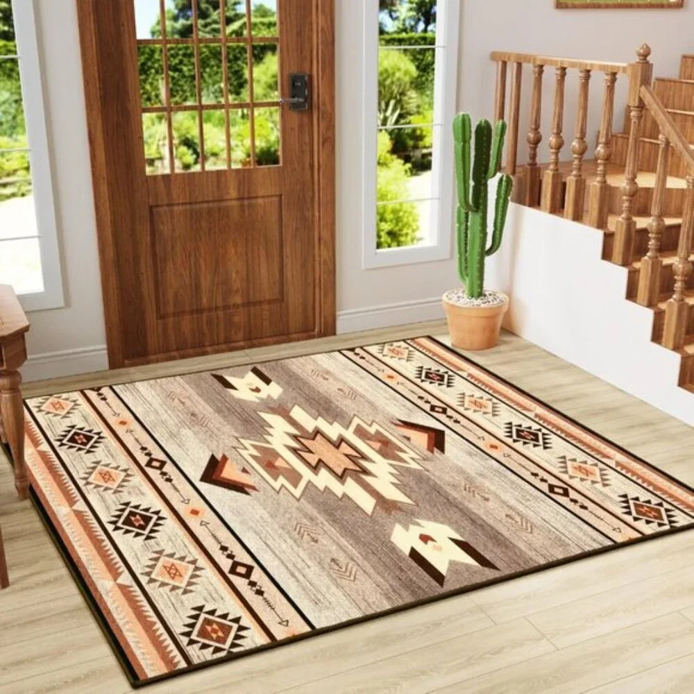 New 3x5 Beige Washable Rug, Non-Slip Aesthetic Carpet for Bedroom & Living Room